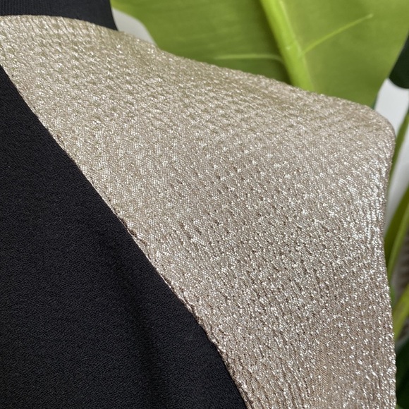 Bomber Jacket with Metallic Sleeves Sz 6 - Picture 6 of 9